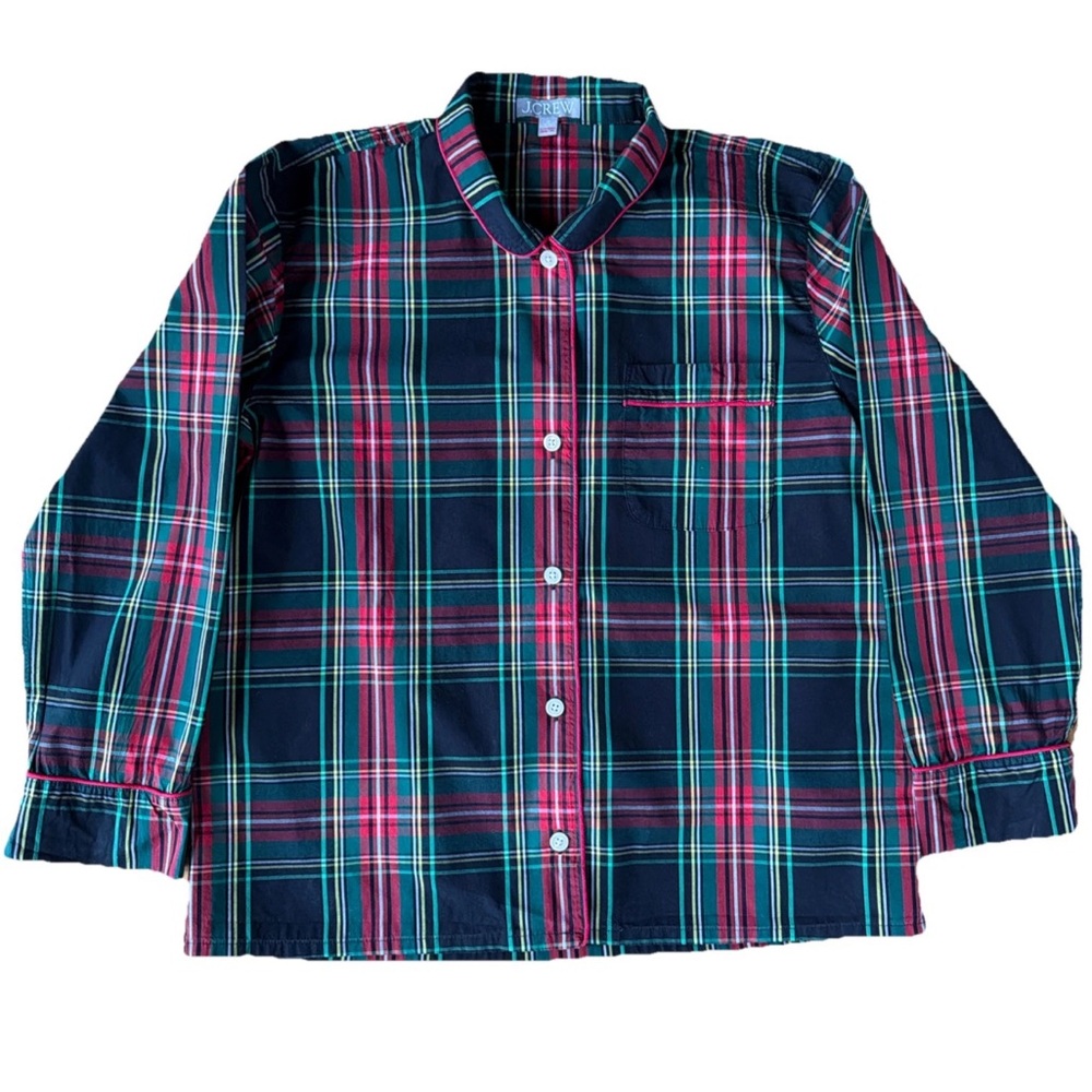 J. Crew Stewart Tartan Plaid  Pajama 2pc Set Women’s Size Medium 100% Cotton - Picture 5 of 9